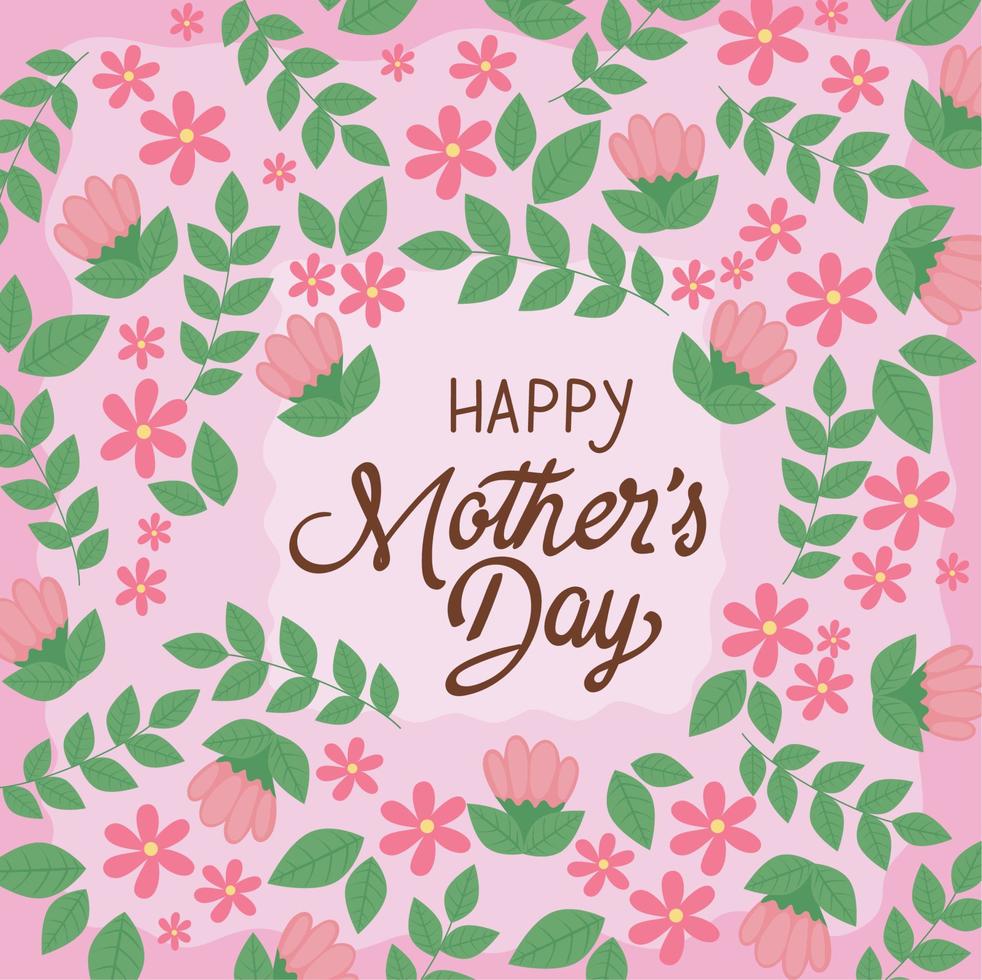 mothers day lettering pattern vector