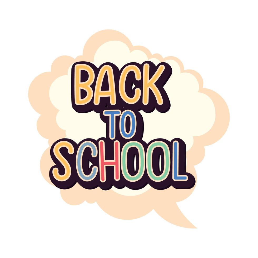 back to school lettering card vector