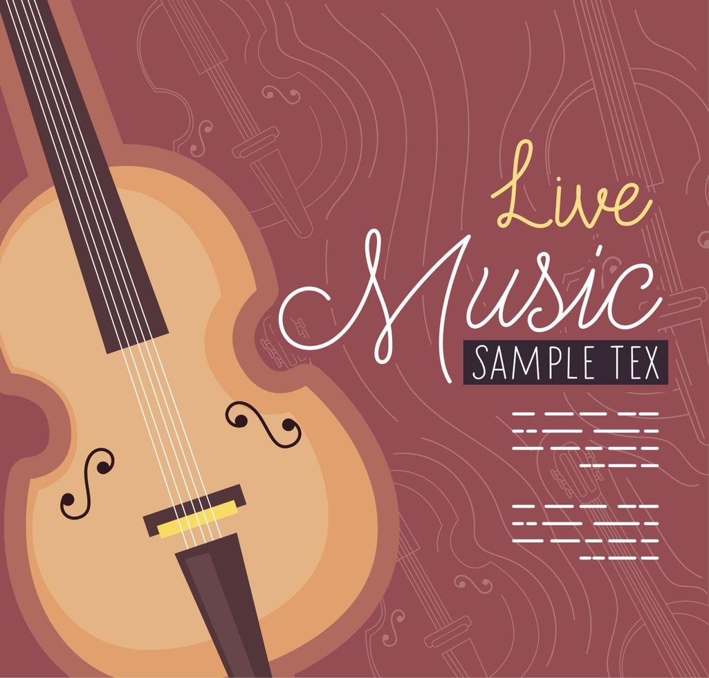 live music festival card vector