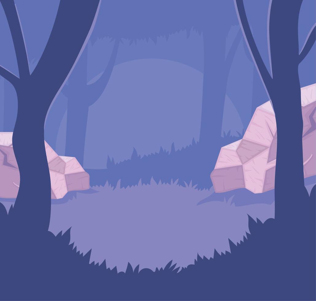 paisaje de bosque de cuento de hadas vector