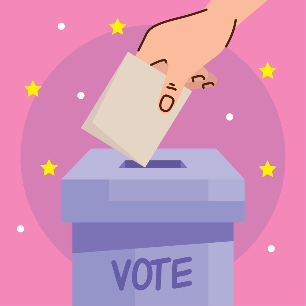 hand voting in lilac hurn vector