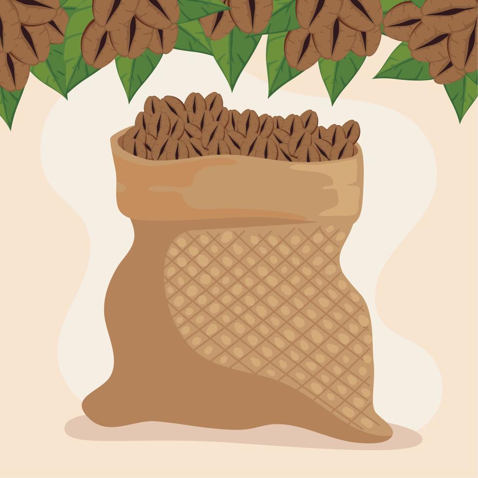 coffee sack grains vector