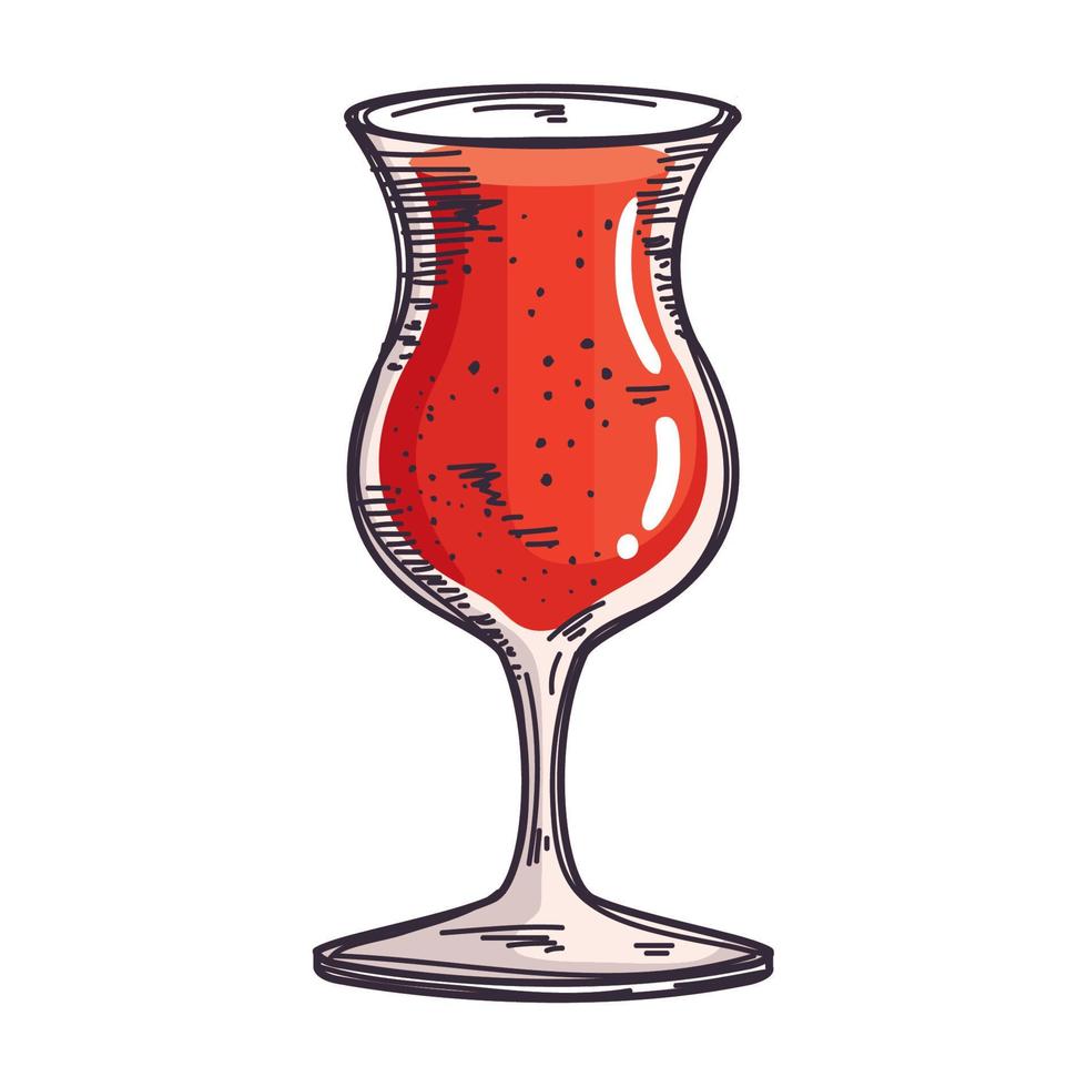 red cocktail cup vector