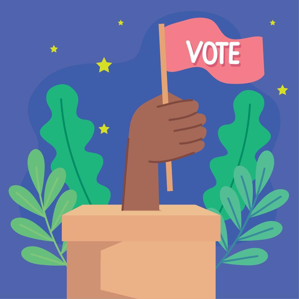 hand voter in urn vector