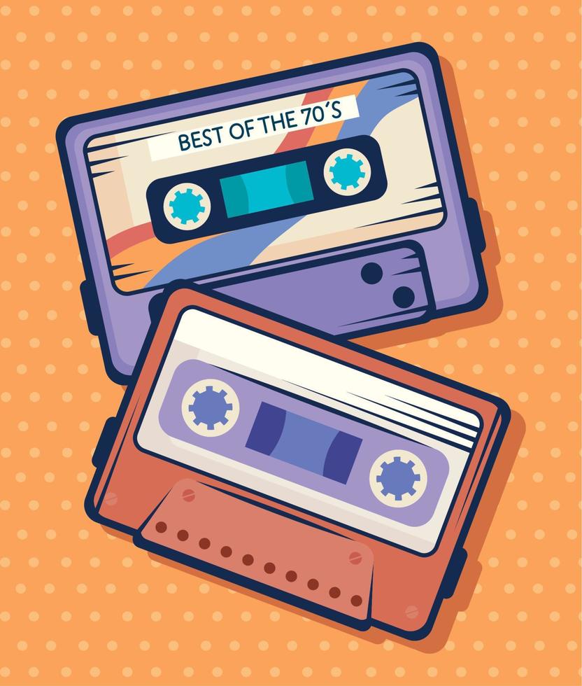 cassettes retro style vector