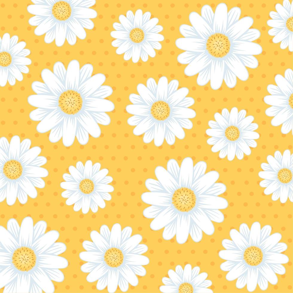 daisy flowers pattern decoration vector