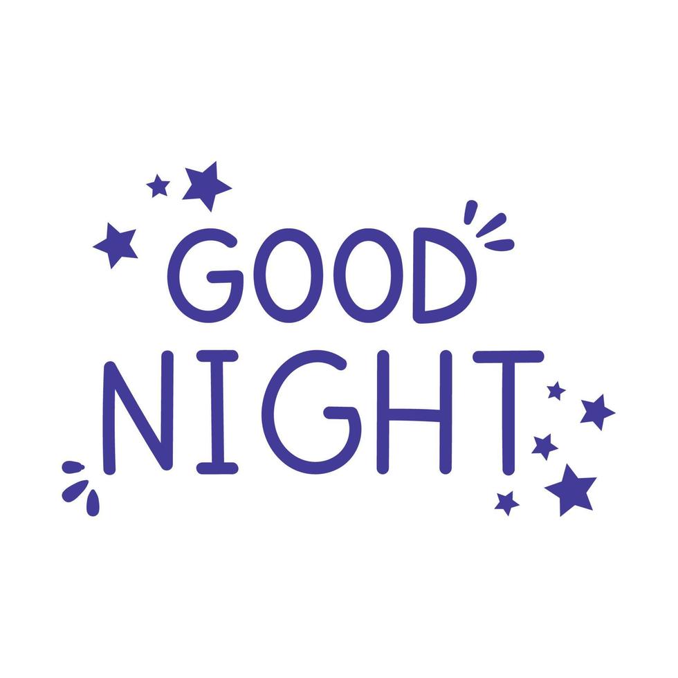 good night lettering postcard vector