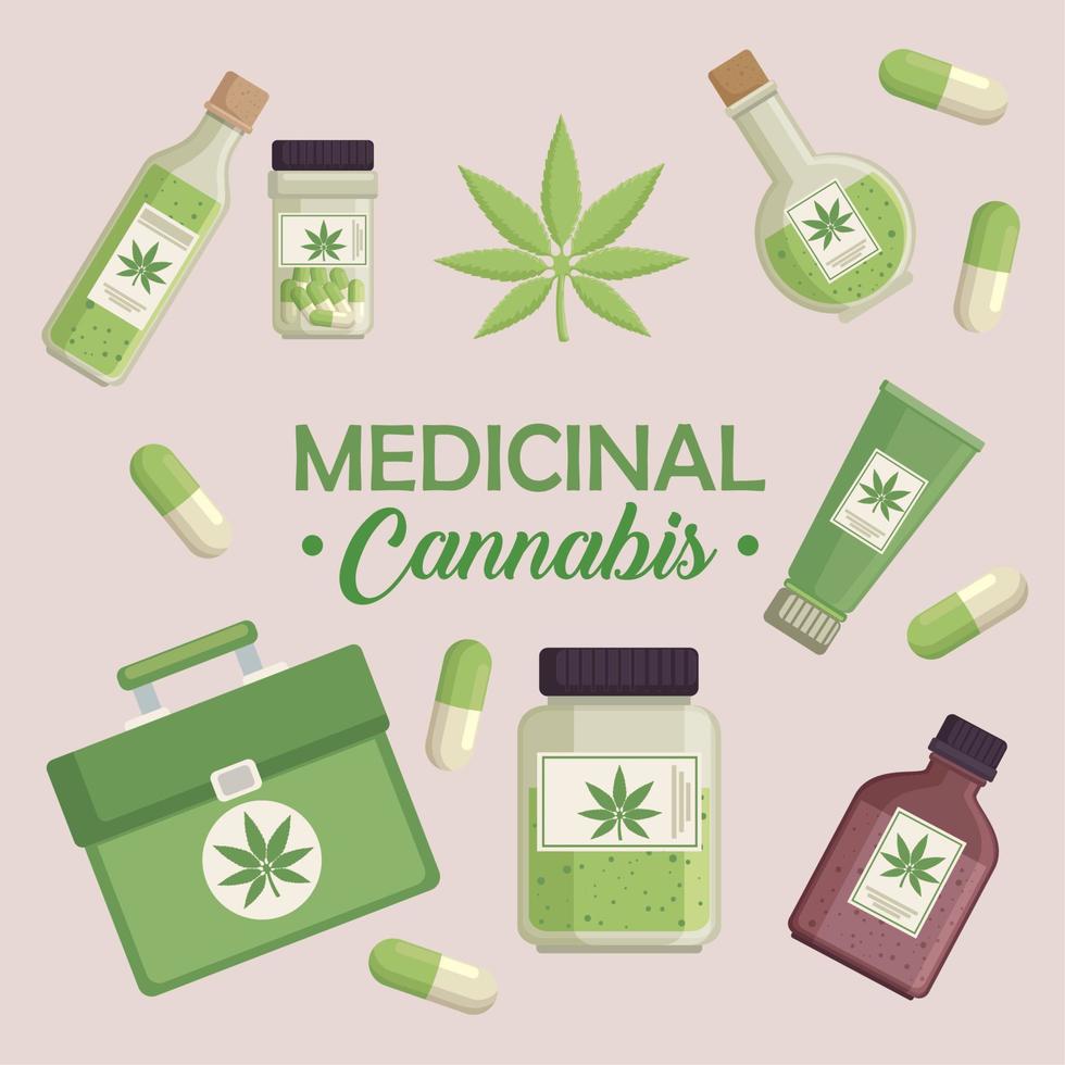 medical cannabis lettering vector