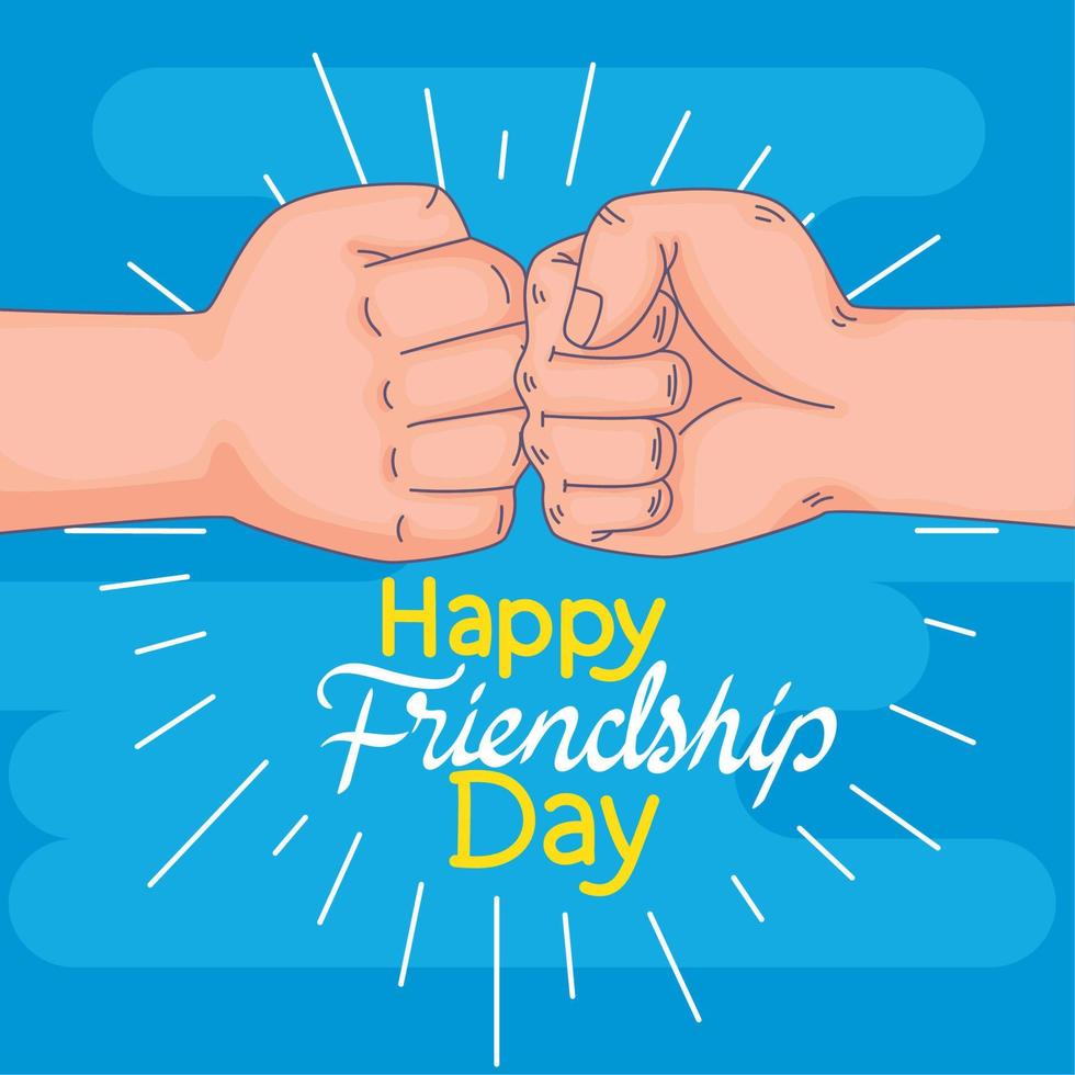 happy friends day bumped fists vector