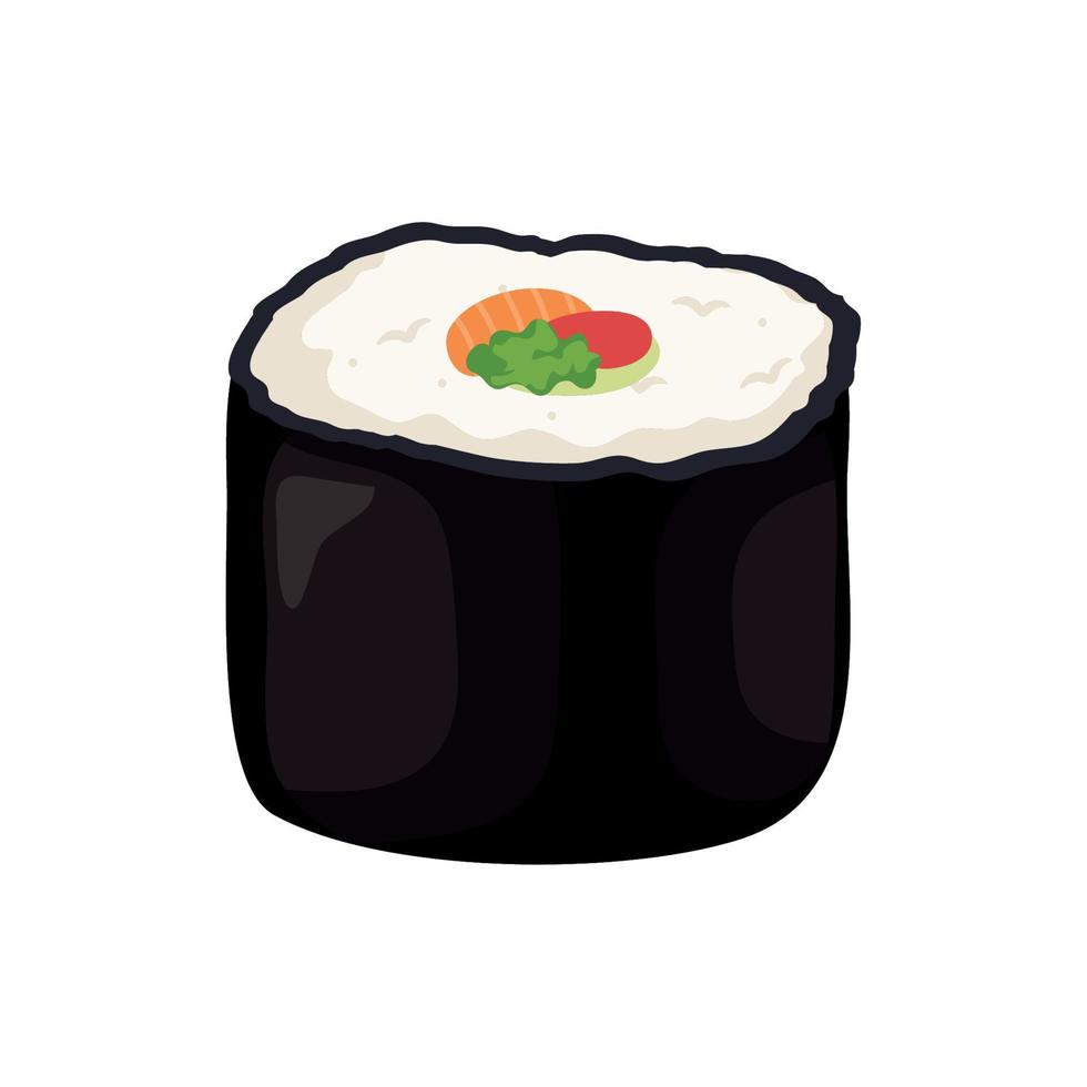 delicias sushi rollo japones vector