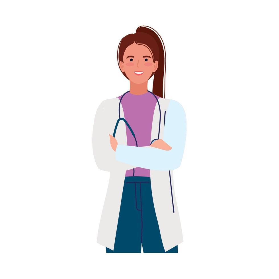 young female doctor vector