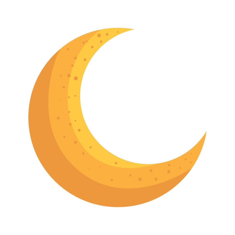 yellow crescent moon vector