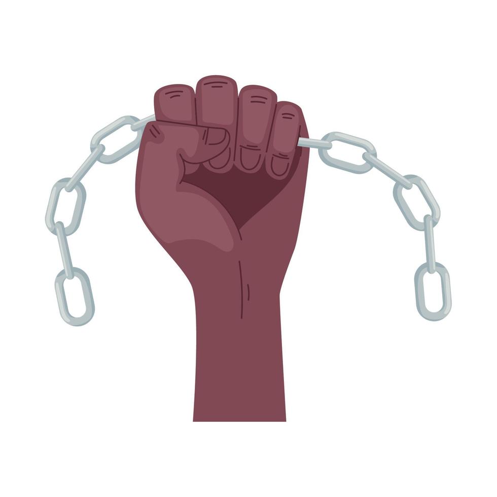 afro slave hand vector