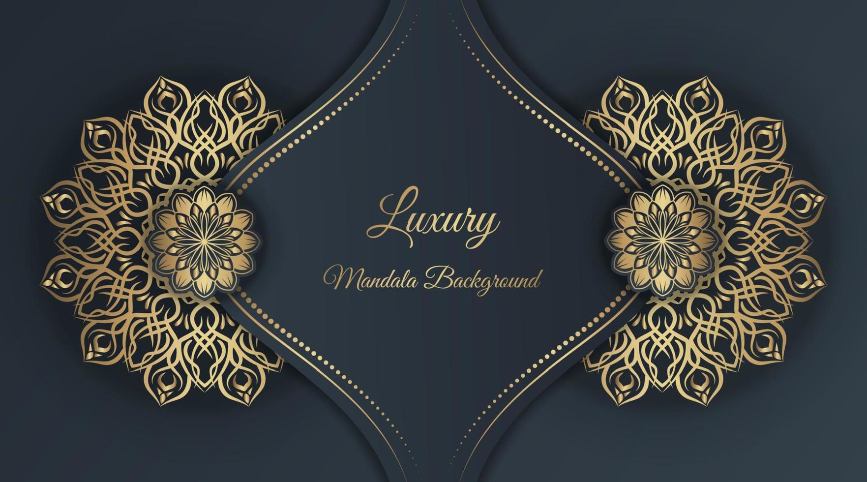 Arabesque luxury background  round gold decoration vector