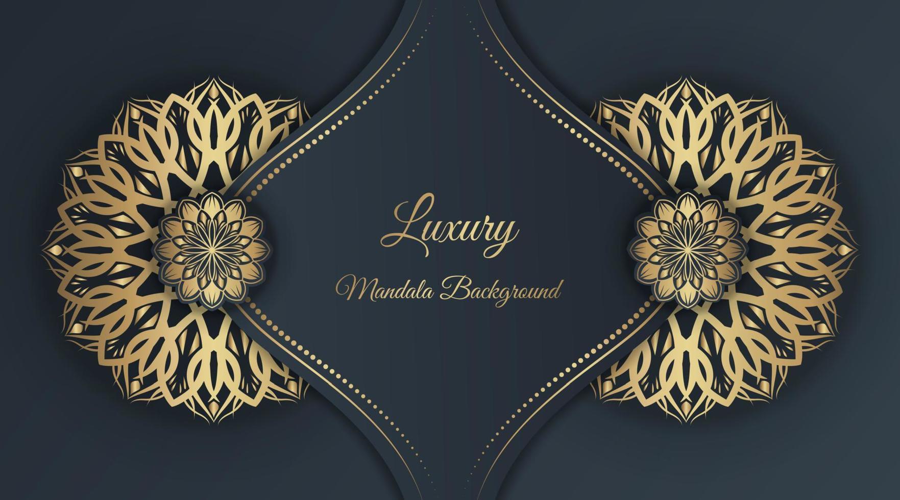 Arabesque luxury background  round gold decoration vector