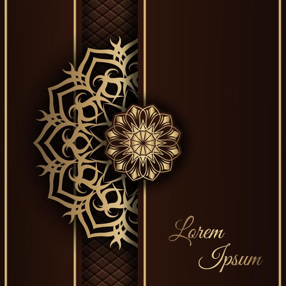 mandala background, brown and gold gradient vector