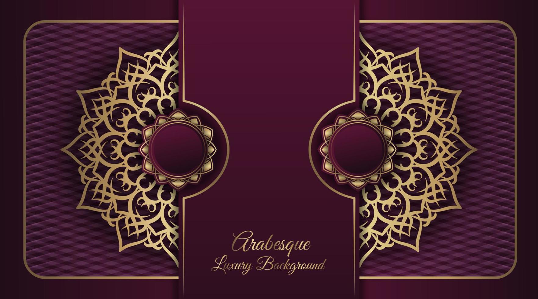 Arabesque luxury background  round gold decoration vector