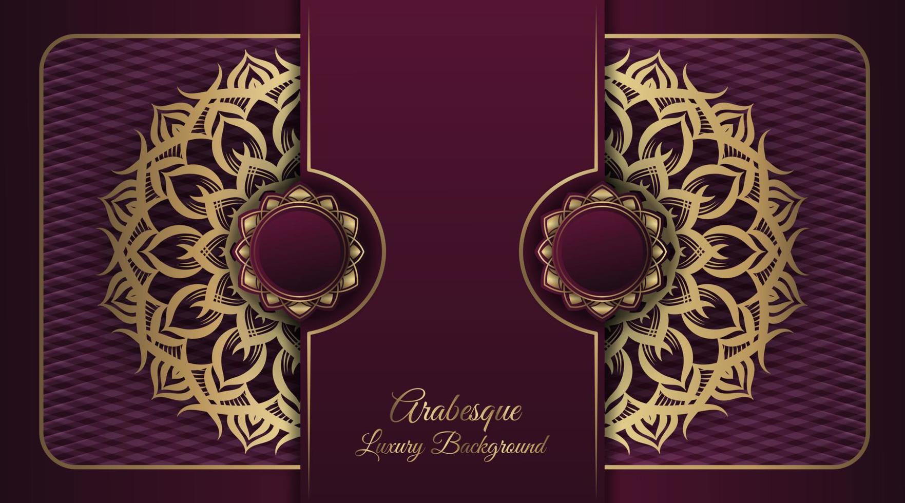 Arabesque luxury background  round gold decoration vector