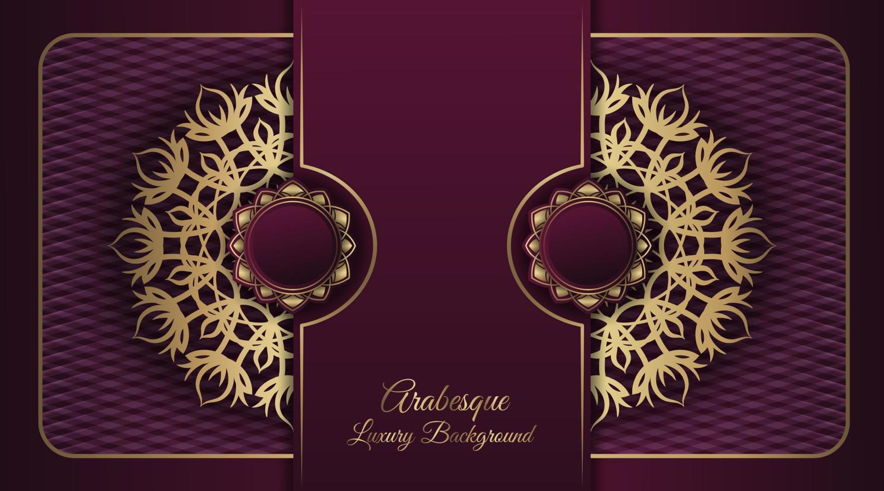 Arabesque luxury background  round gold decoration vector