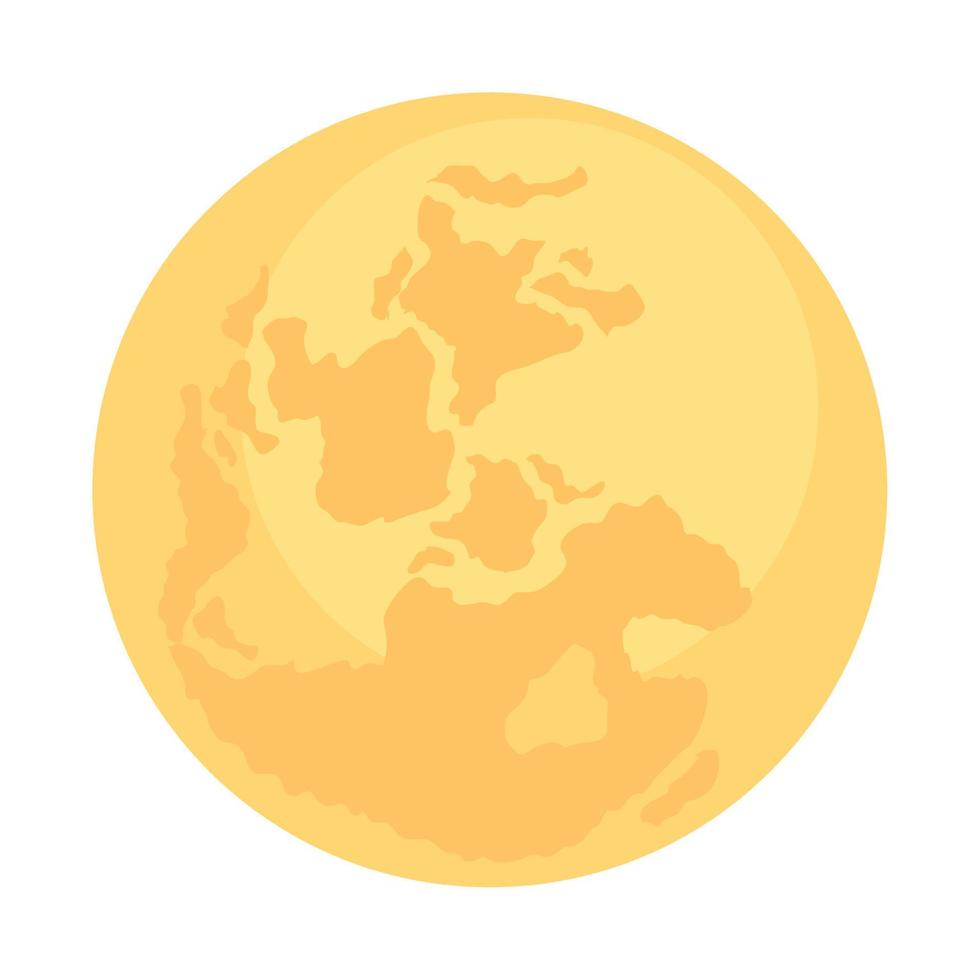 yellow full moon phase vector