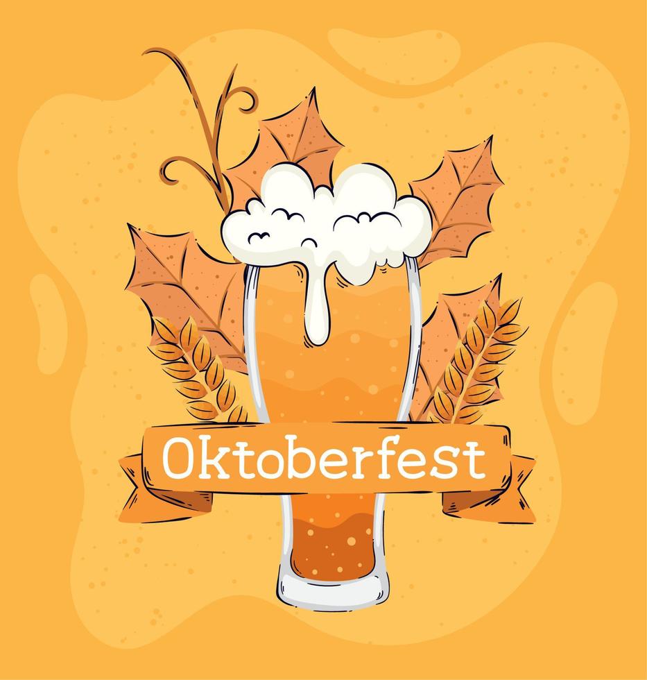 oktoberfest lettering in ribbon vector