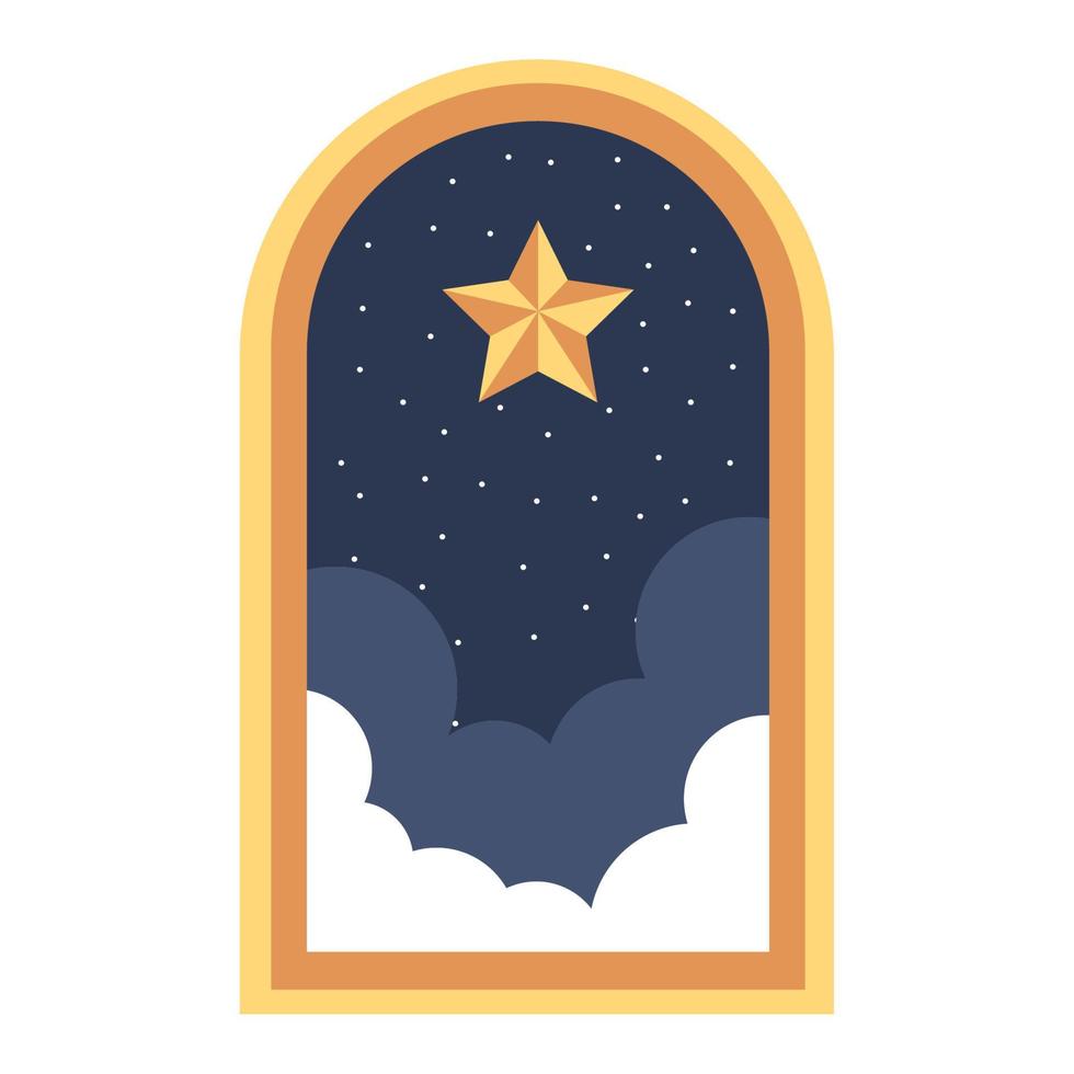 arabic arch with sky vector