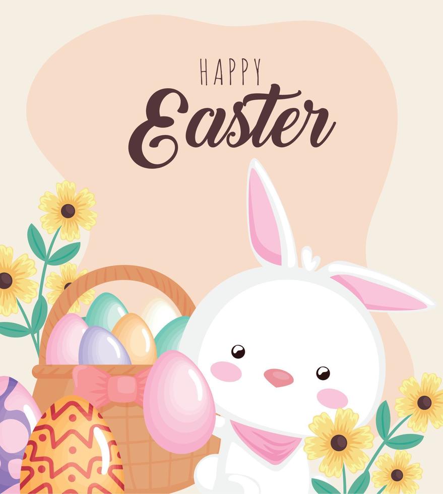 postal de pascua feliz vector