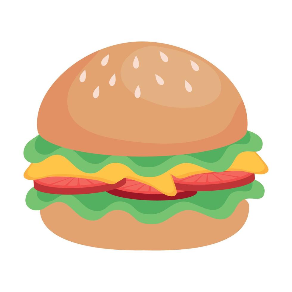 delicious burger fast food vector