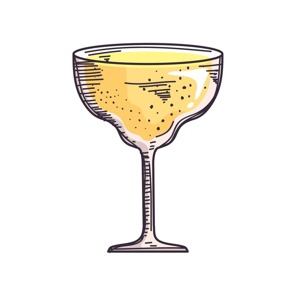 yellow cocktail cup vector