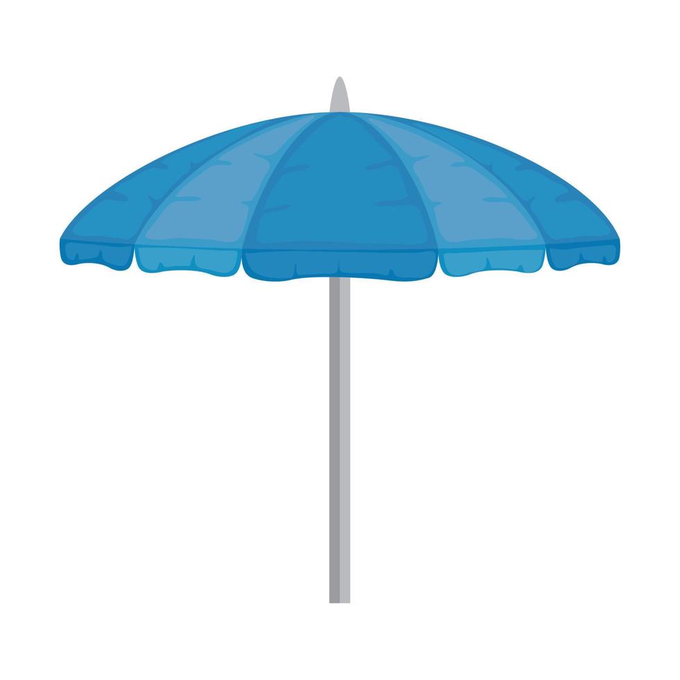blue beach umbrella vector