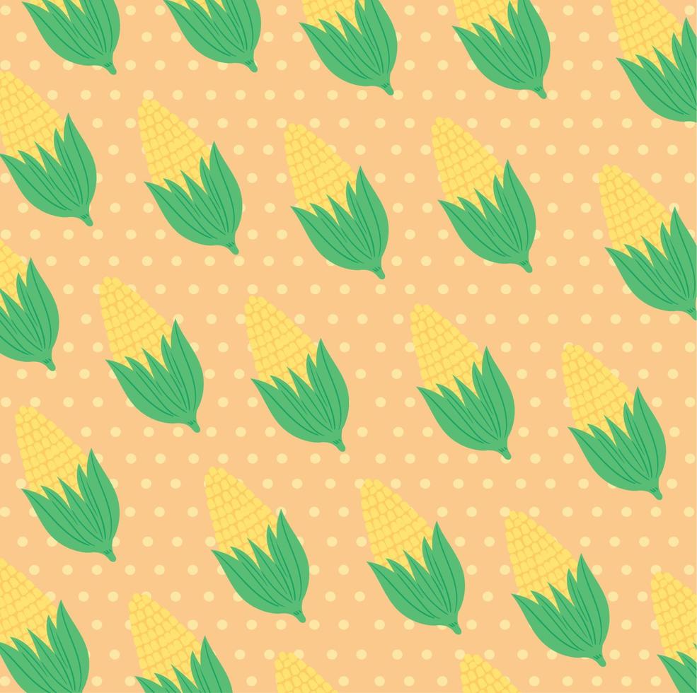 corn cobs vegetables pattern vector