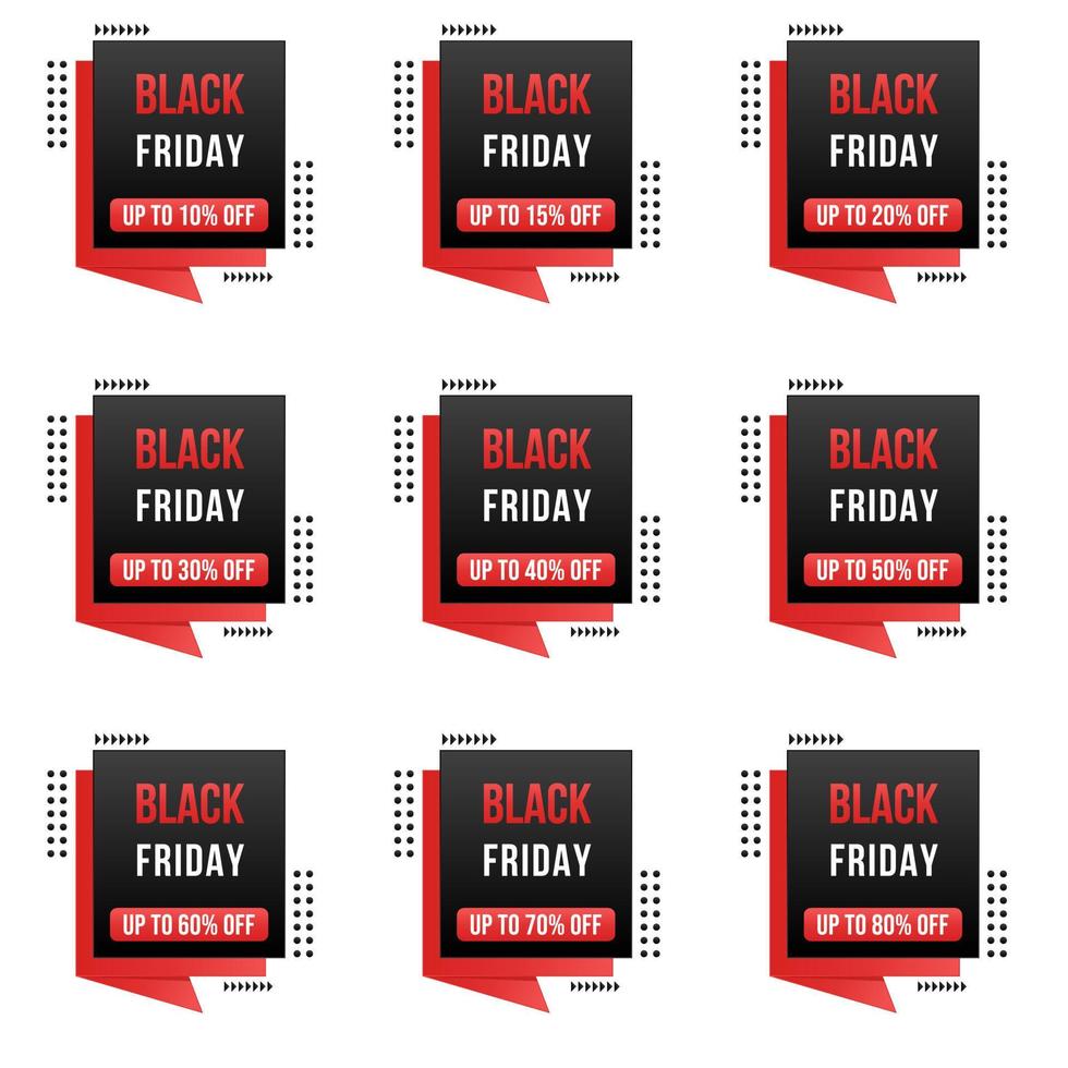 black friday label and badge design set vector