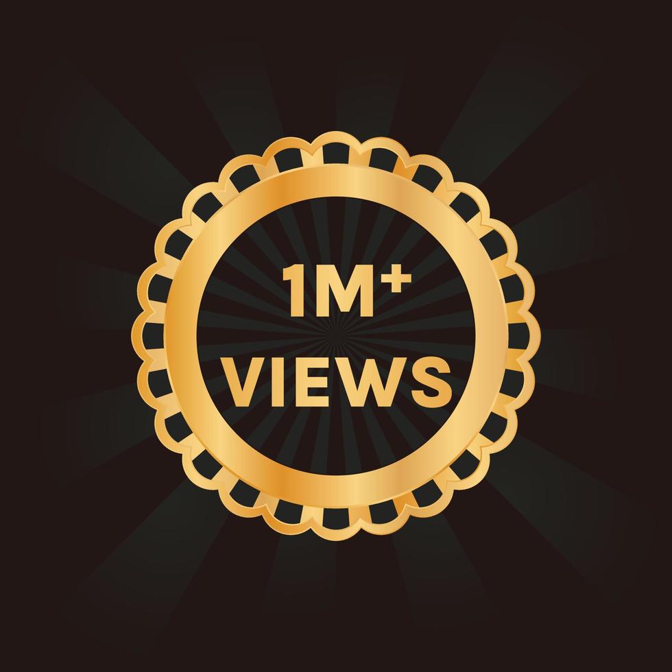 1M views celebration background design. 1 million views to 10 million views set vector