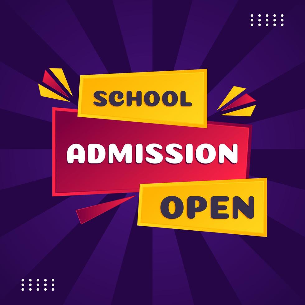 school admission open banner tag abstract shape back to school college university coaching vector