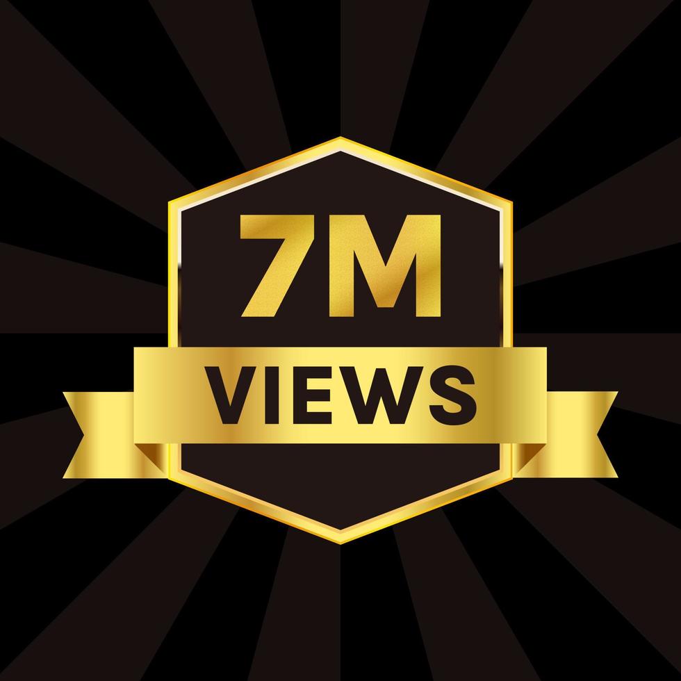 7 million views or 7m views celebration background design vector