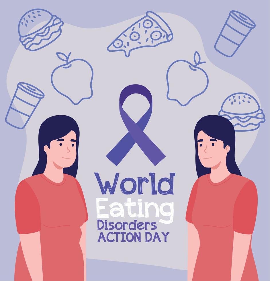 eating disorders day lettering vector