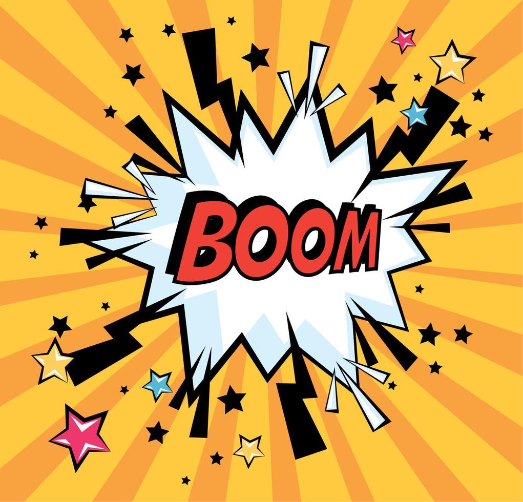 boom pop art style vector