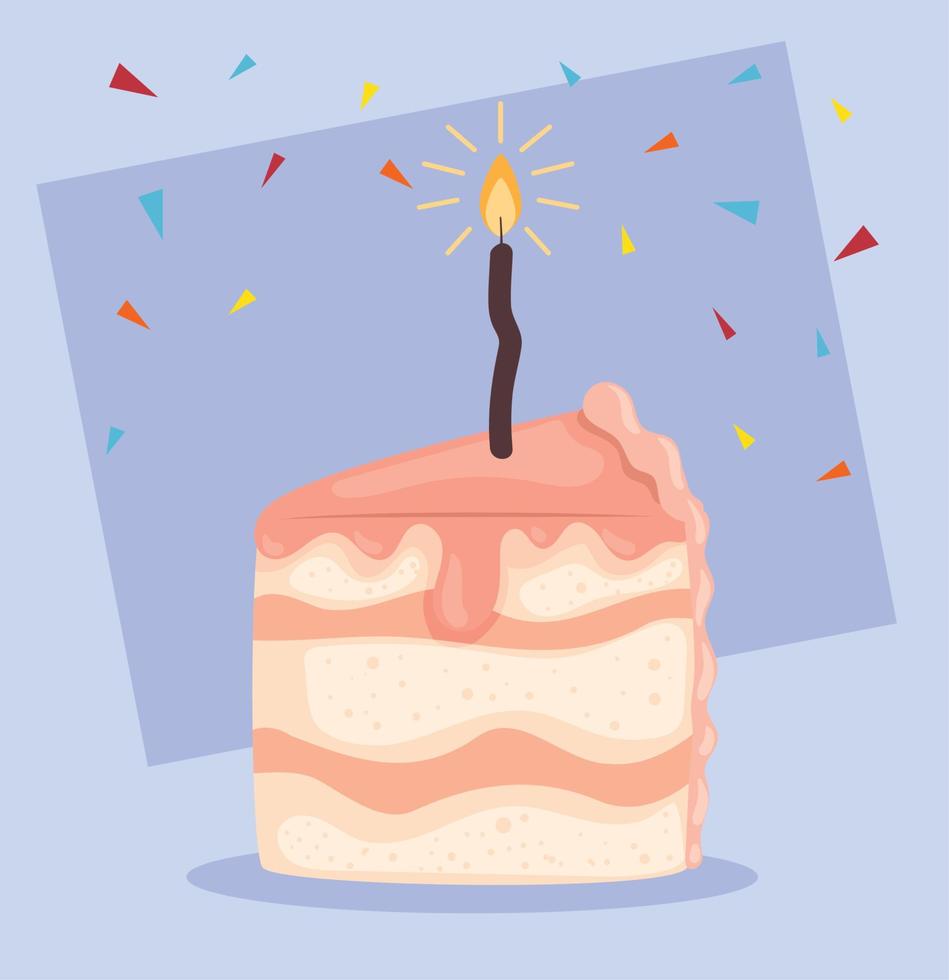 cake portion with candles vector