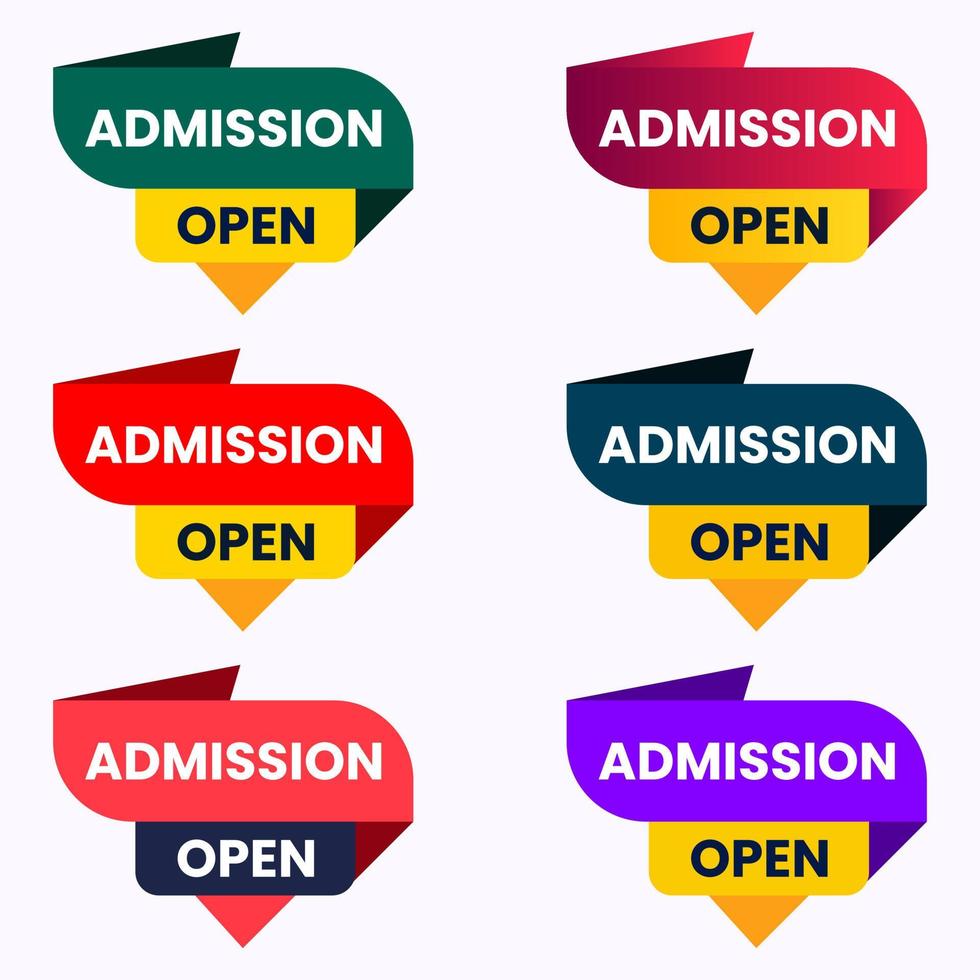 admission open banner vector set