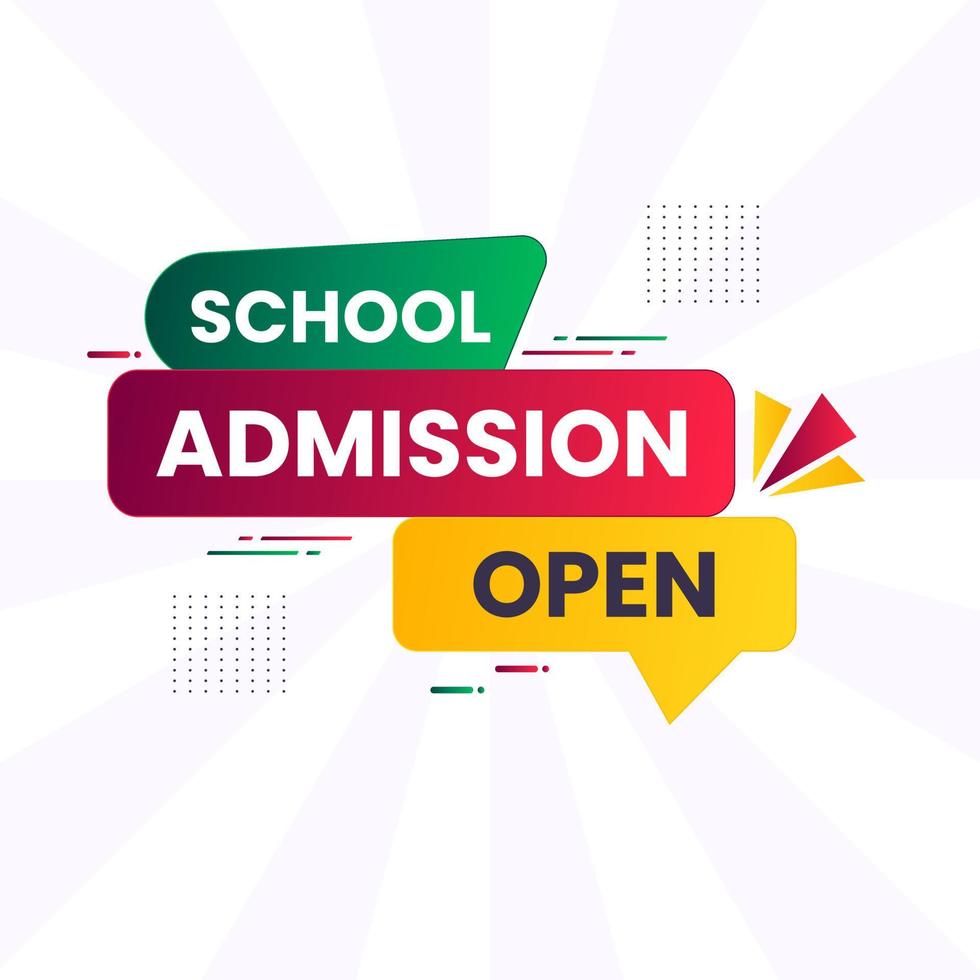 school admission open banner tag abstract shape back to school college university coaching vector