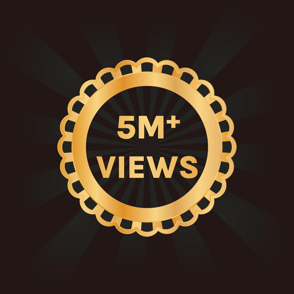 5 million views or 5m views celebration background design vector