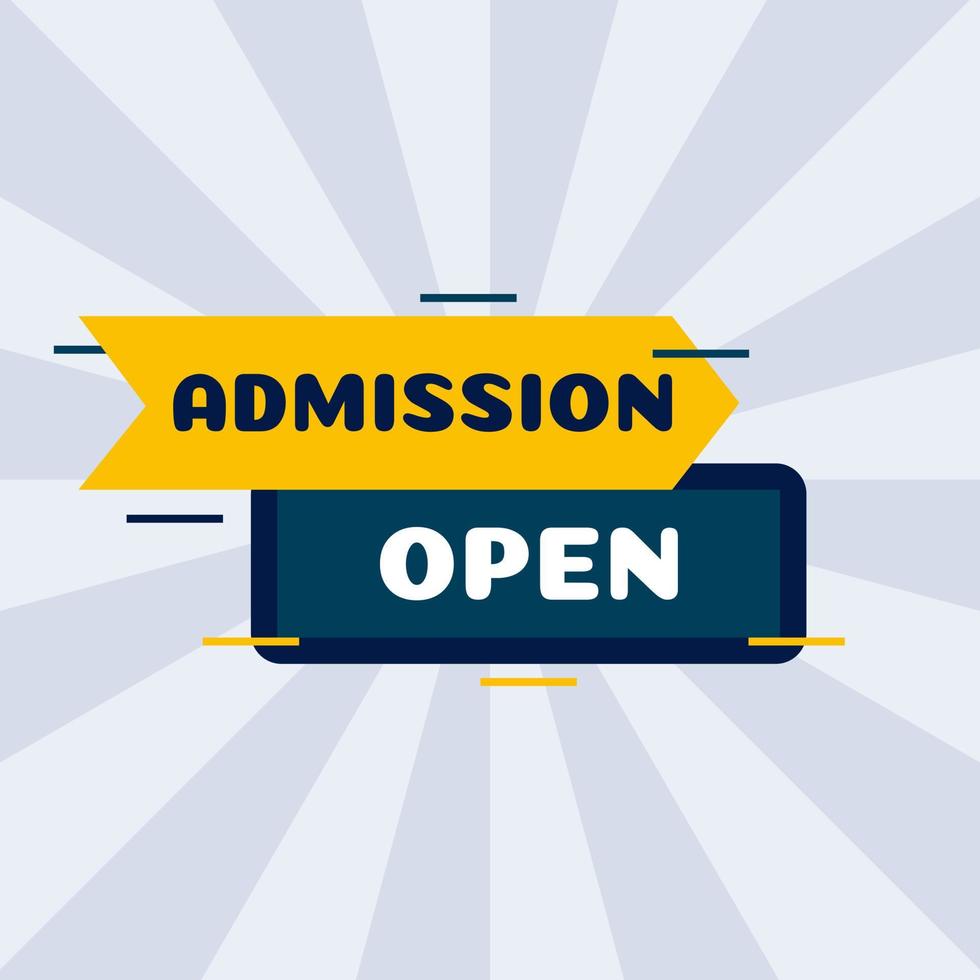 admission open banner tag abstract shape school college university coaching vector