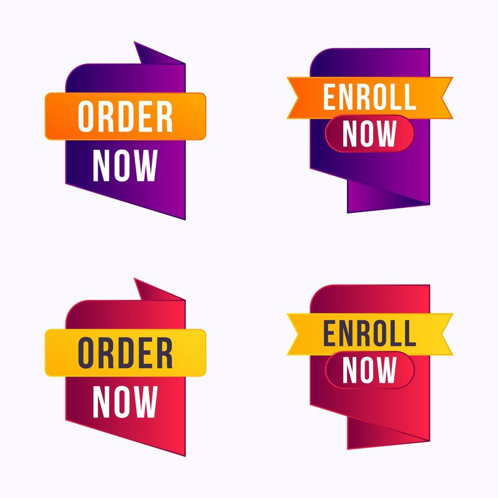 order now and enroll now banner vector