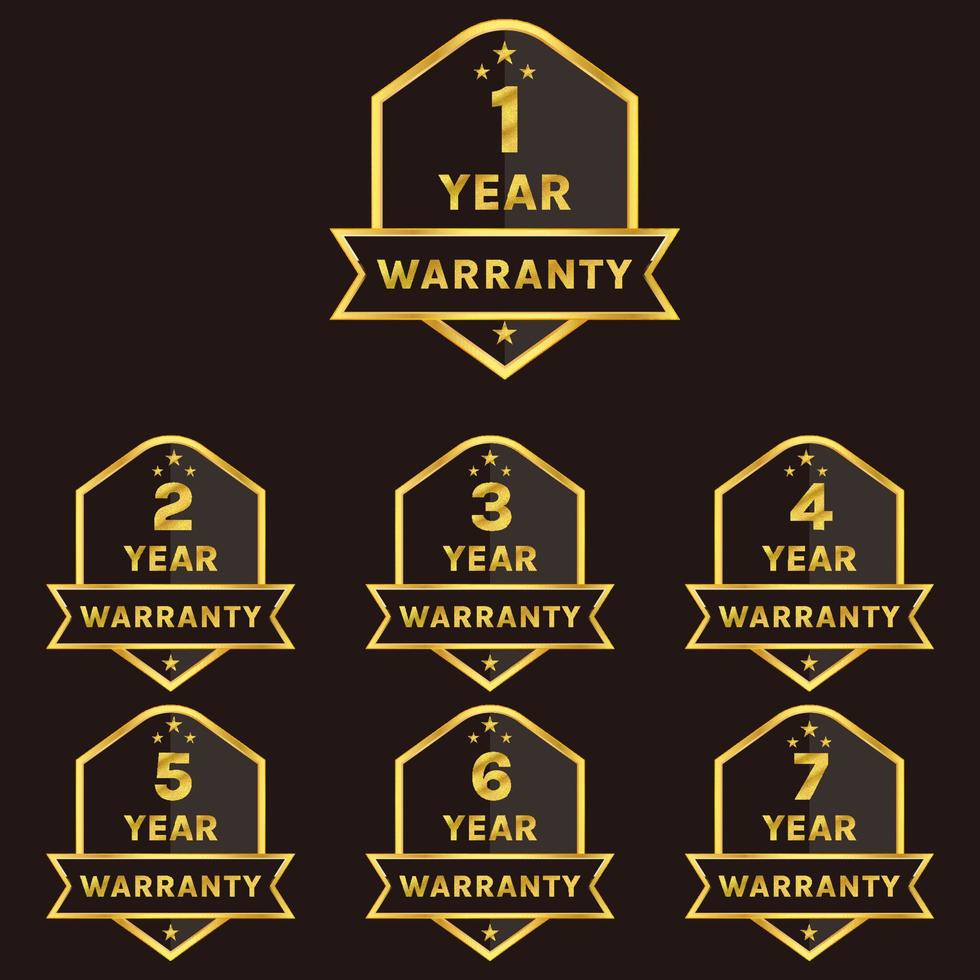 golden warranty badge image vector