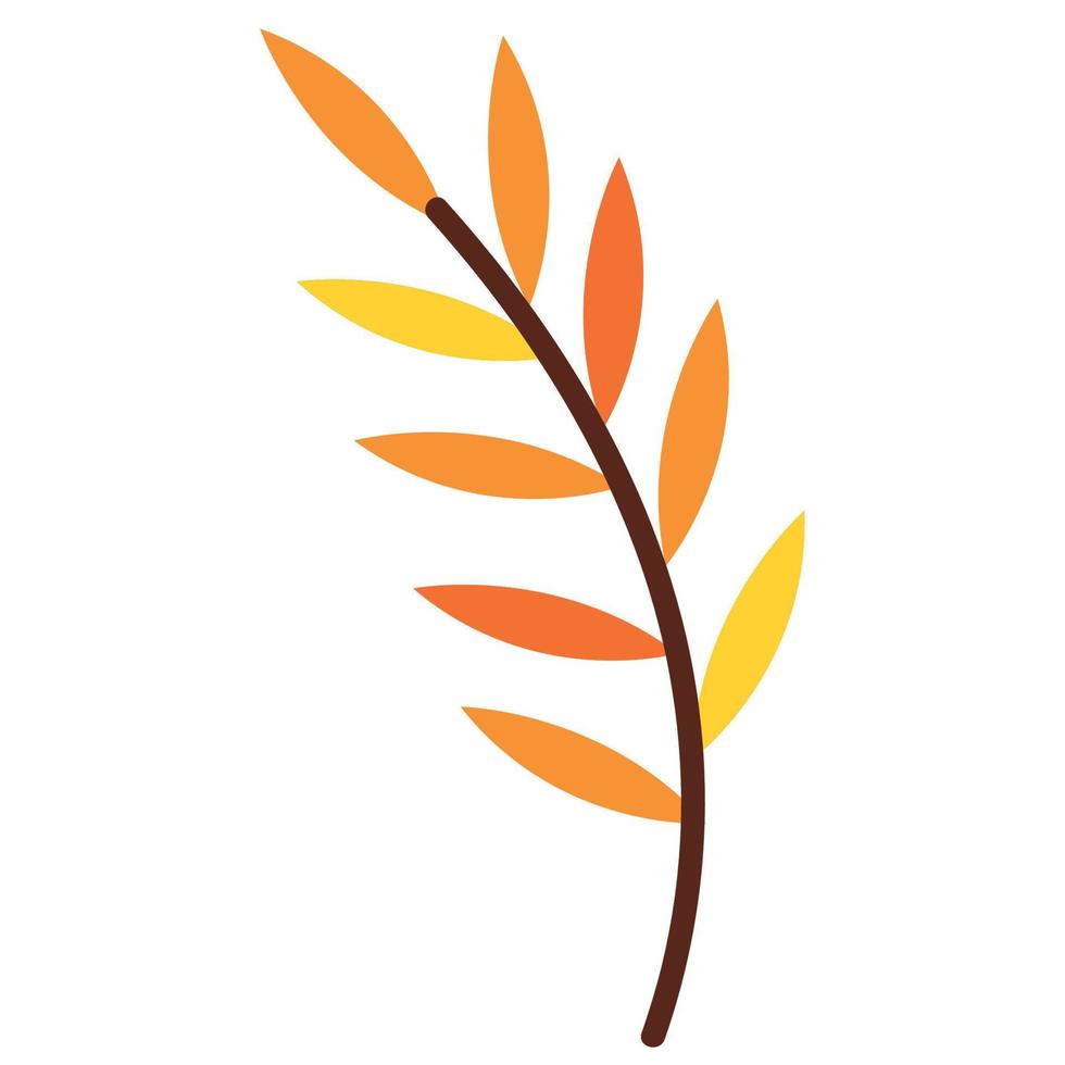 yellow autumn branch with leafs vector