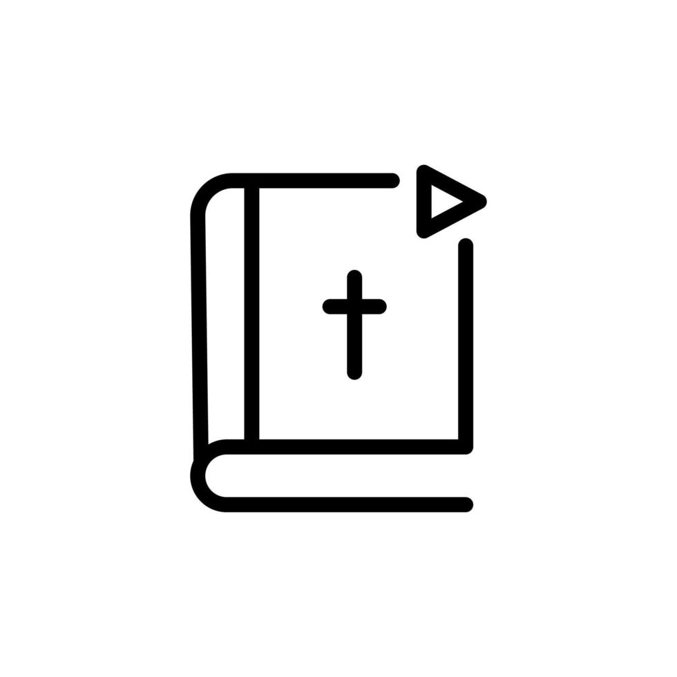 Online translation church service streaming video, christian book bible broadcasting media flat vector icon for apps and websites