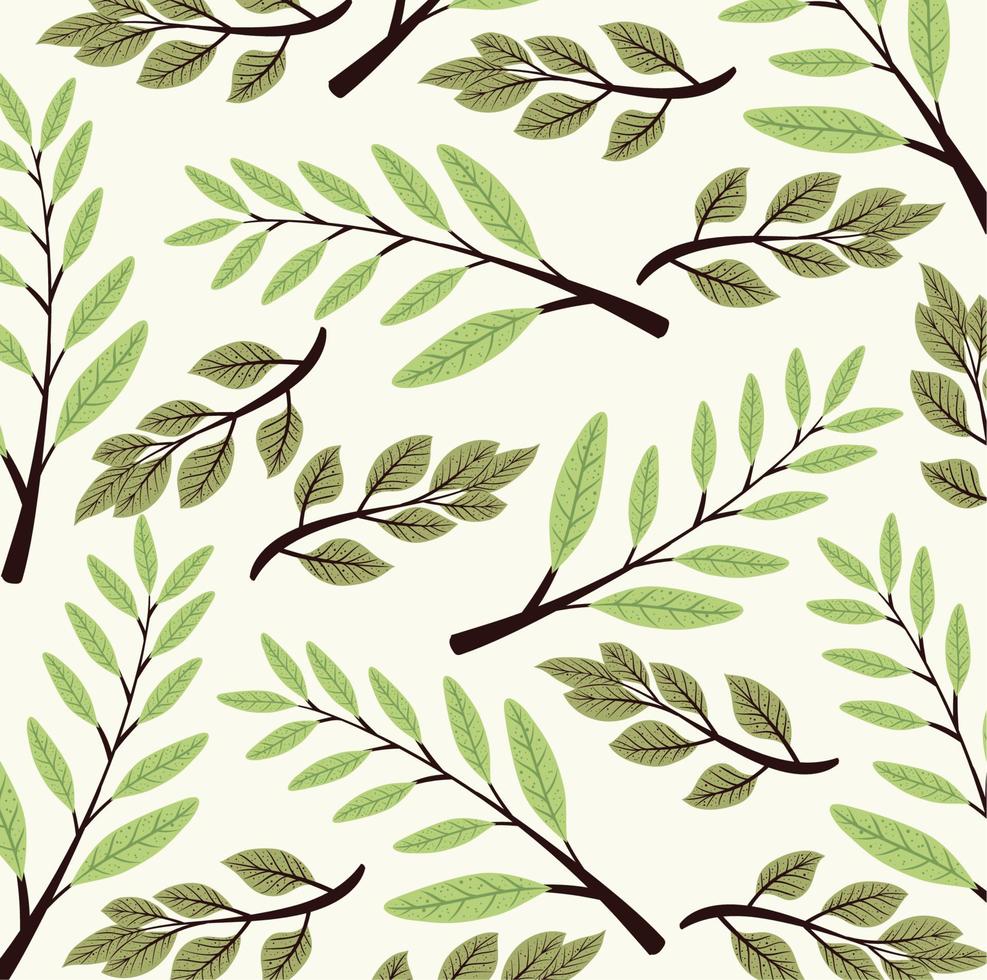 branches with leaves pattern vector