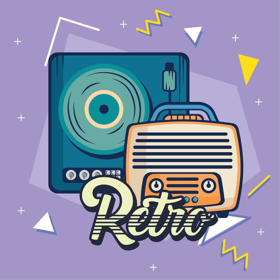 dos iconos de estilo retro vector