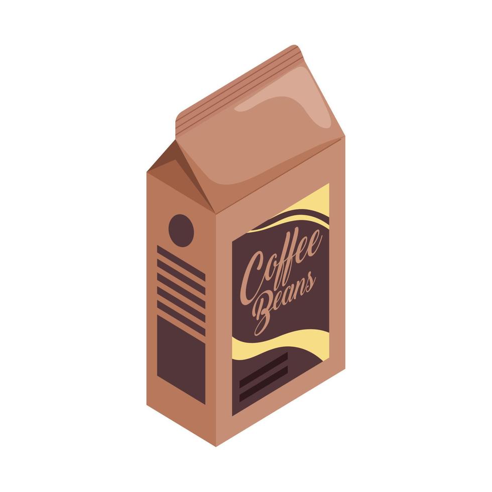 granos de café en bolsa vector