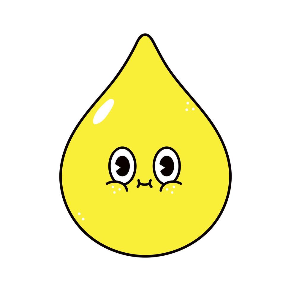 Cute funny drop of urine character. Vector hand drawn traditional cartoon vintage, retro, kawaii character illustration icon. Isolated on white background. Drop of urine character concept